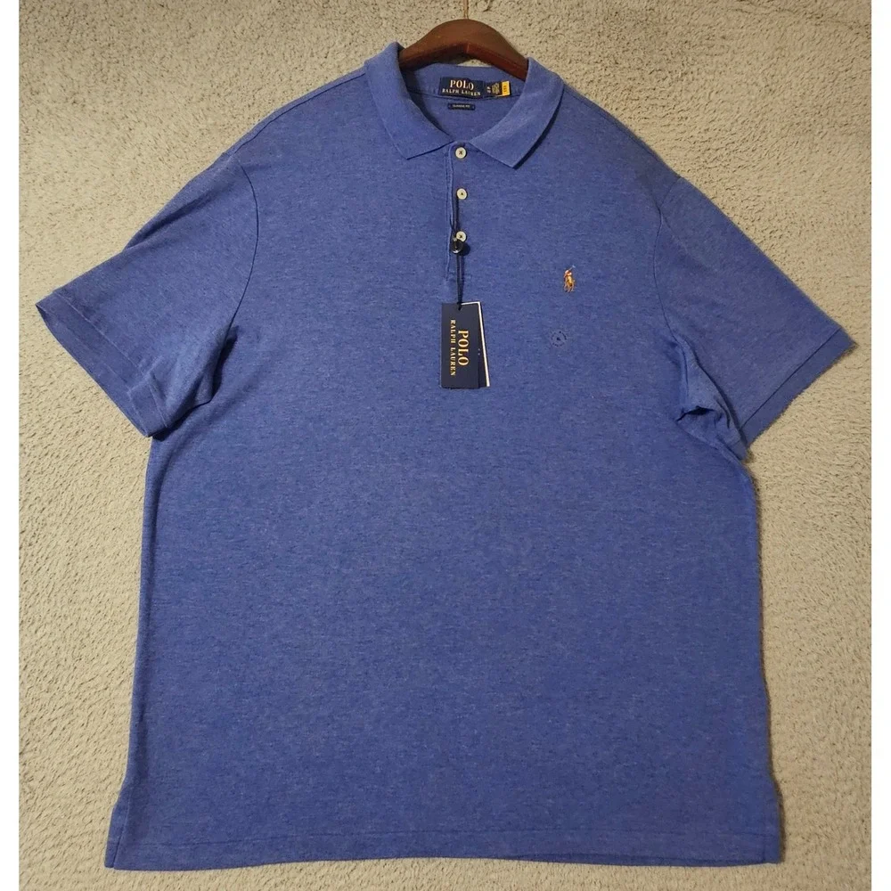 Polo Ralph Lauren Mens XL Faded Royal Blue Classic Fit Polo Shirt 710666999006
